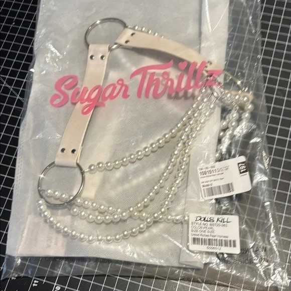 Sugar Thrillz Pearl Embellished White Chemise - Picture 5 of 5